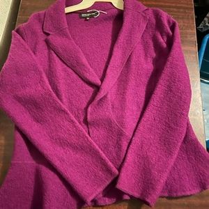Purple v neck collar shirt